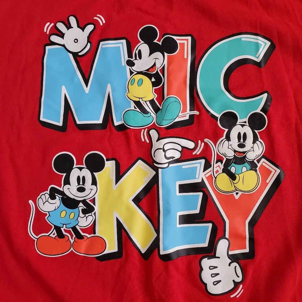 New Junior's Disney Mickey Mouse Red Sweatshirt Sizes Med. and XXL - Picture 4 of 9